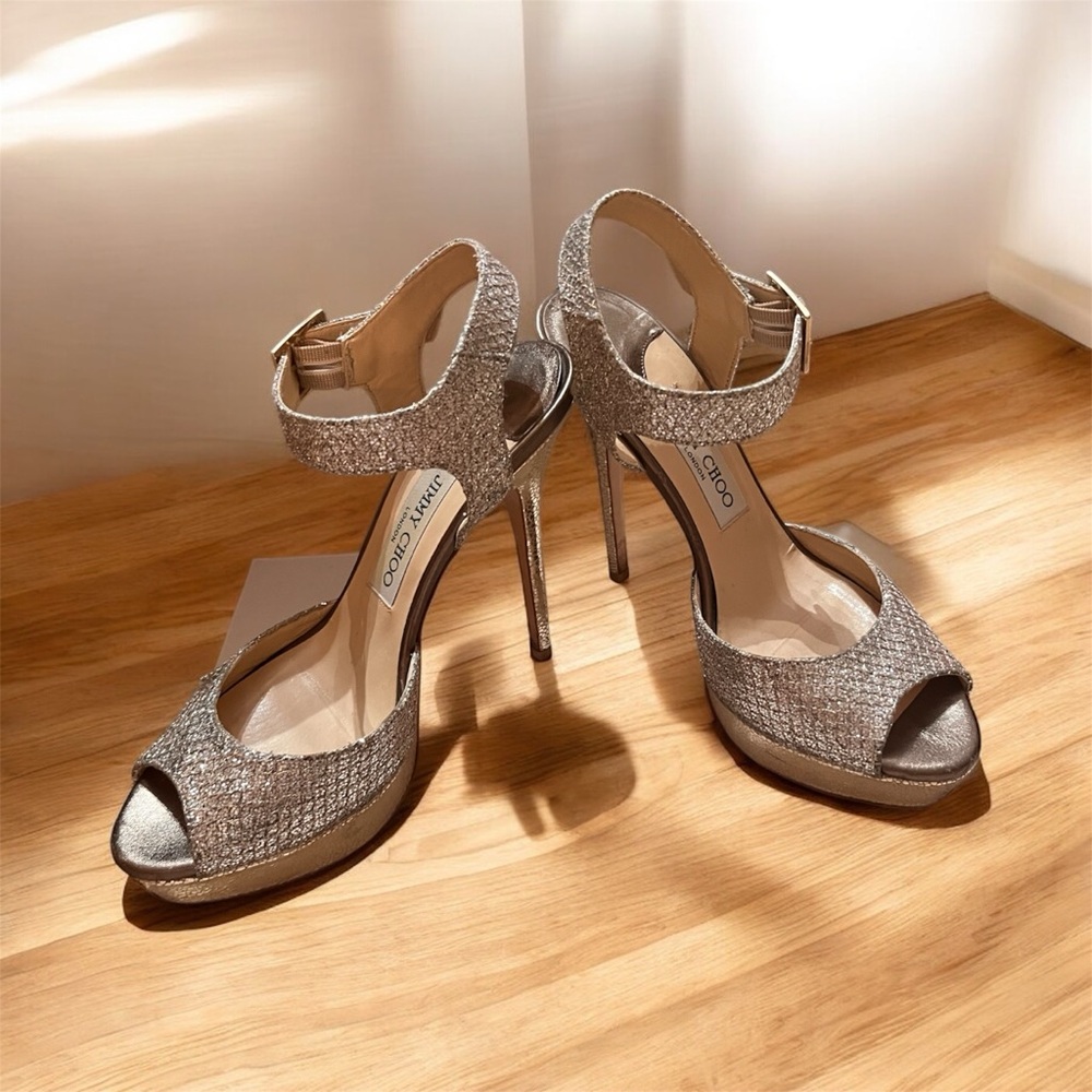 Jimmy Choo Silver Women's Heels 38